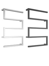 BEN Square Towel Ladder Z Style Design in Chrome And Matte Black 600(W) 1000 (H) 100mm (D)